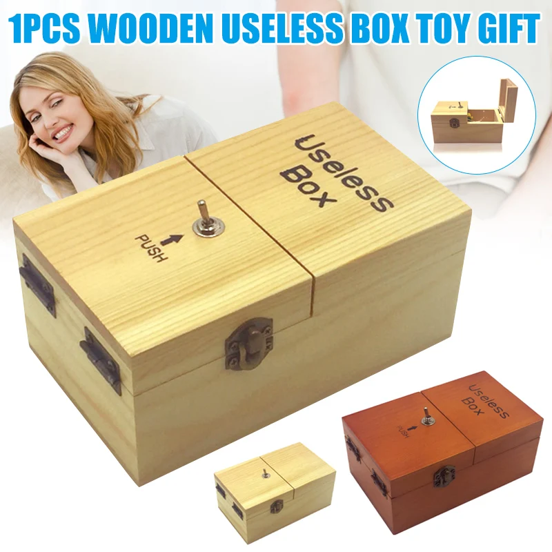 Electronic Useless Box Wooden Boy Girl Kid Funny Toy Desk Decoration Gifts Interesting Pastime Machine Stress Reduction 쓸모없는 선물