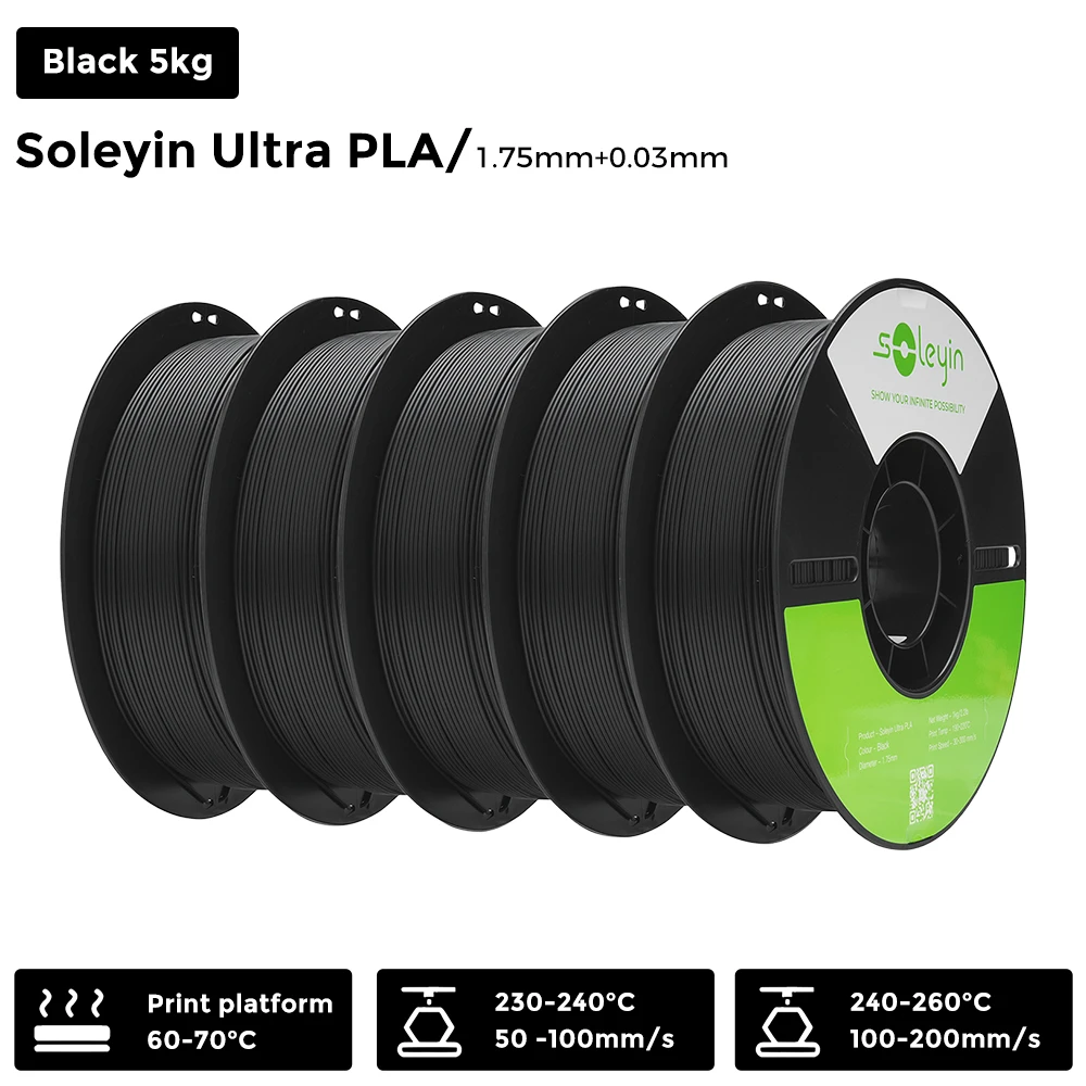3/5/10 PCS Creality Soleyin Ultra PLA 1,75 mm 3D-printerfilament Hi-Strength Low-Shrink Milieuvriendelijk voor Creality K1 MAX/K1C