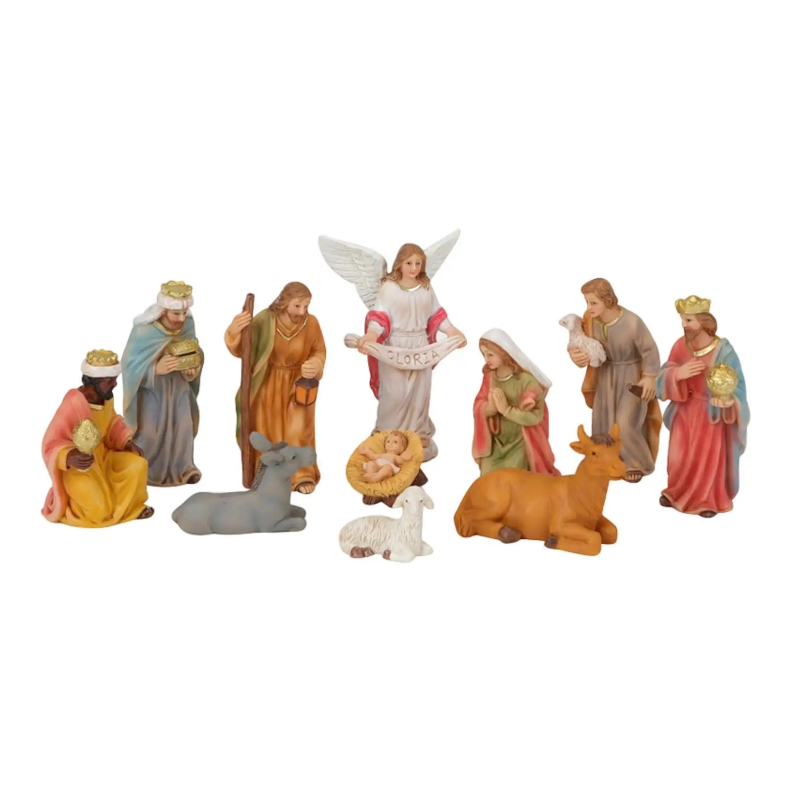 

Miniature Christmas Nativity Figure Set Fireplace Holy Family Statue