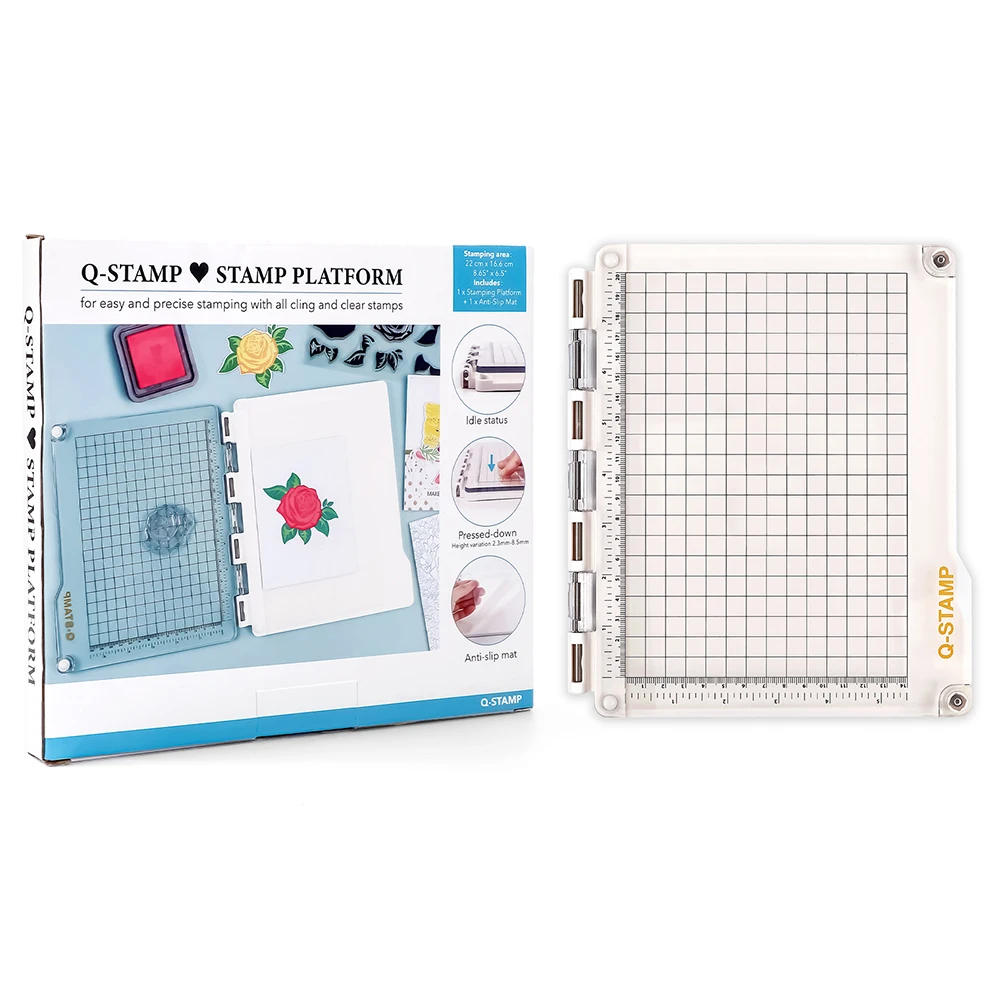 

Q-Stamp Precision Repeat Stamping Tool Easy To Use for Cards/cardstock Diy Inking Stamping Craft Design Stamp Positioning Tool