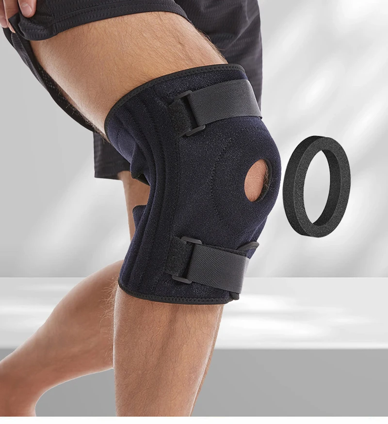 XL-8XL Große Sport-Kniebandage mit verstellbarem Riemen, Silikon-Feder-Kniestütze, Patella-Schutz, Knieschoner zum Laufen, Wandern – Detail 2