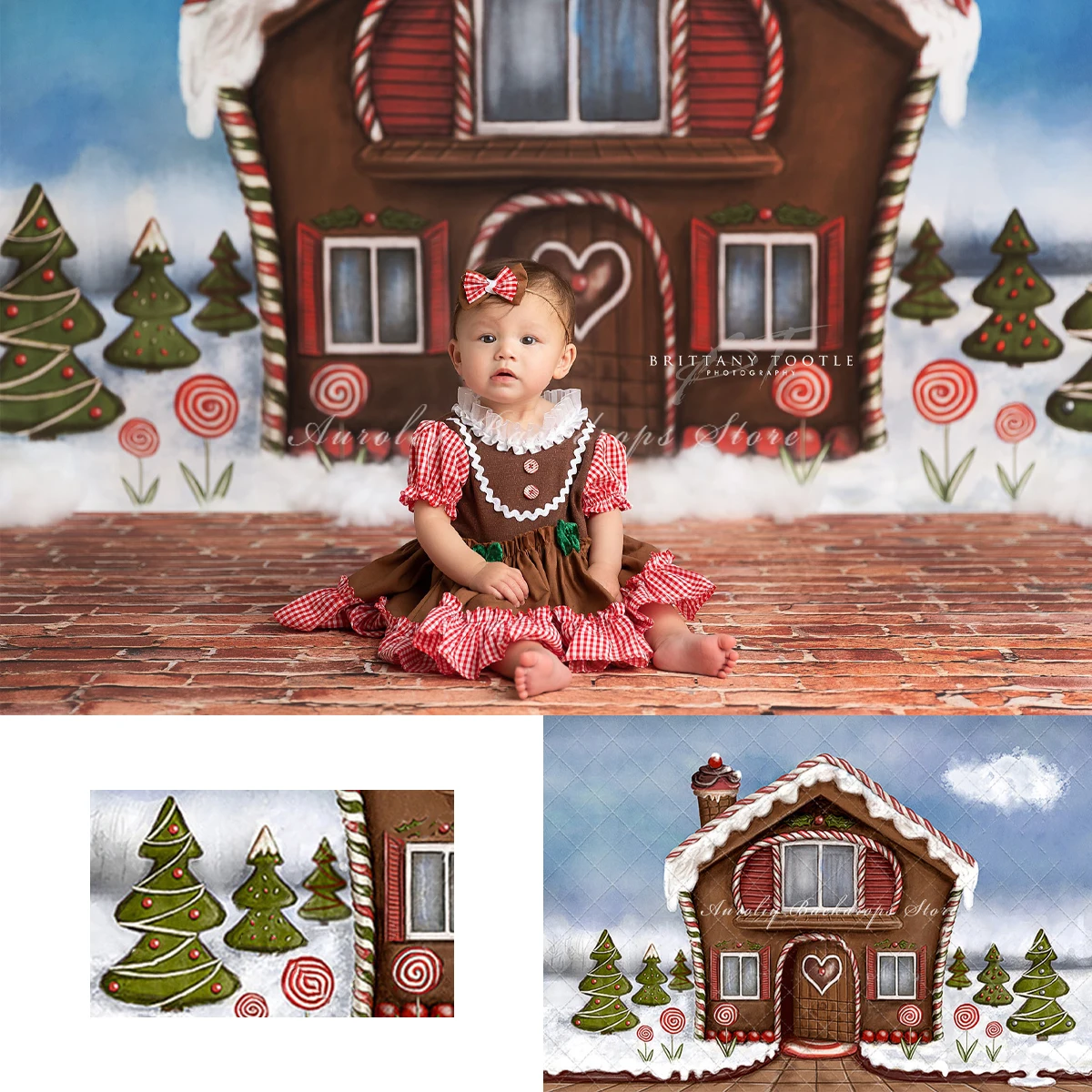 Sweet Cabin Backgrounds Kids Adult Photography Props Child Baby  Decors Christmas Gingerbread House Photo Backdrops