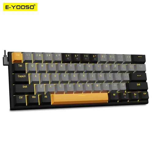 Imagen 1 del producto Teclado mecánico E-YOOSO Z11 con cable USB para juegos, interruptor rojo, 61 teclas, ruso, brasileño, portugués, para ordenador, PC y portátil