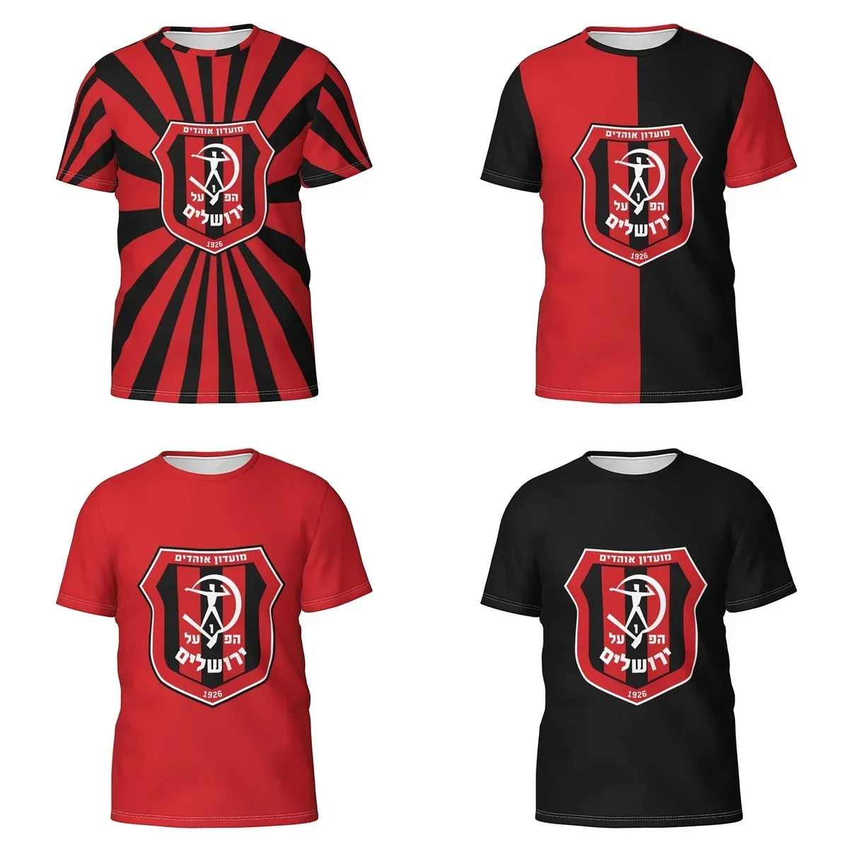 

Hapoel Jerusalem FC Мужская спортивная хлопковая классическая футболка с короткими рукавами и круглым вырезом Футболка