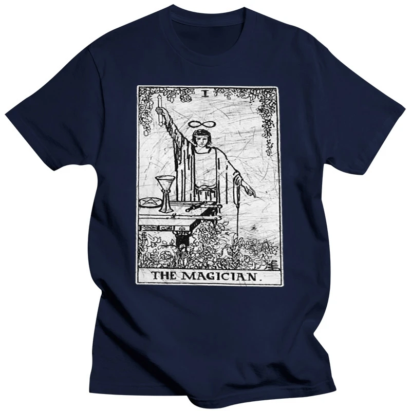 Hippie T Shirt The Magician Tarot Card Major Arcana Fortune Telling Occult T-Shirt Male Short Sleeve Tee Shirt 100 Cotton Tshirt