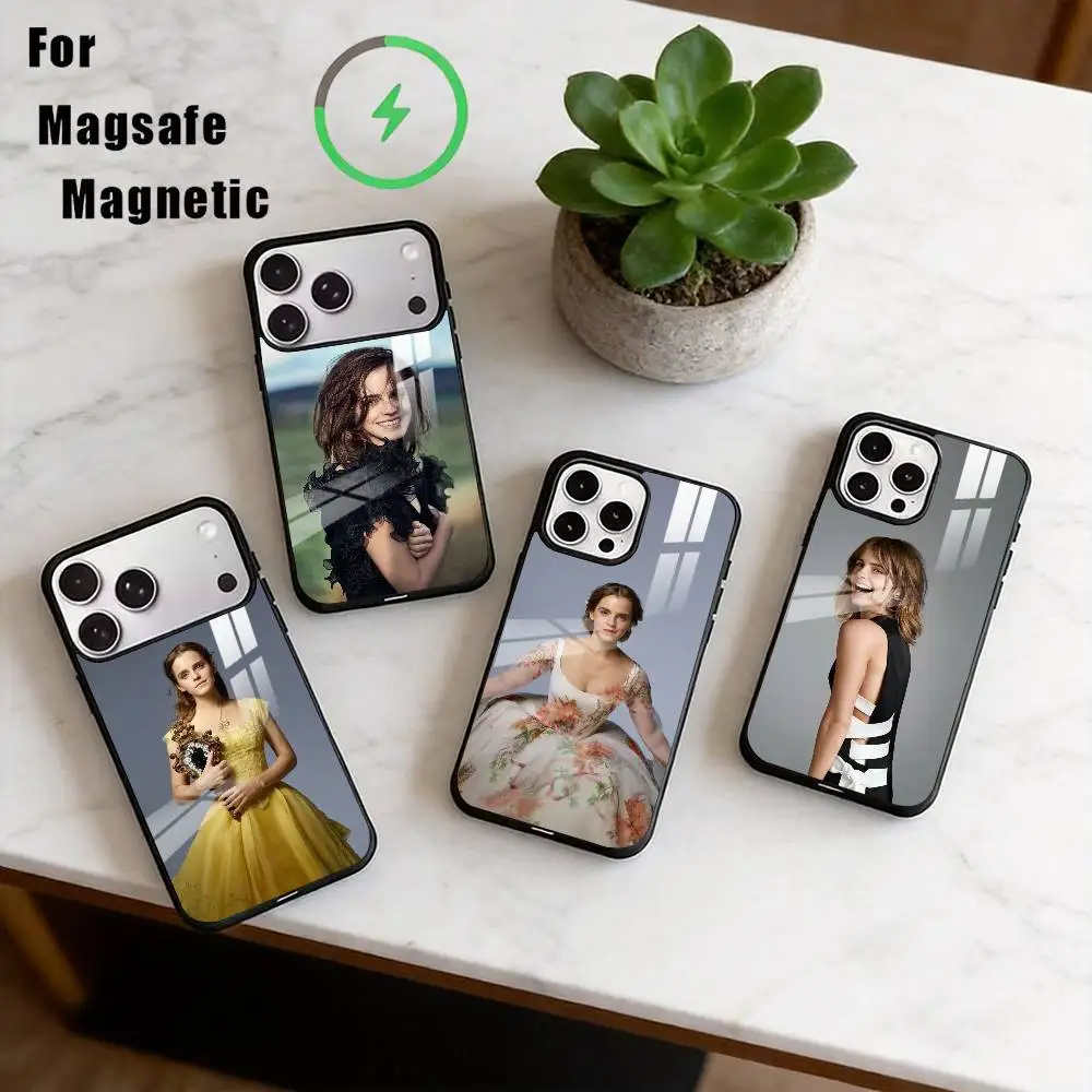 

Emma W-Watson Actor Phone Case For iPhone17,16,15,14,13,12,11 Plus,Pro Supports Magnetic Wireless Charging