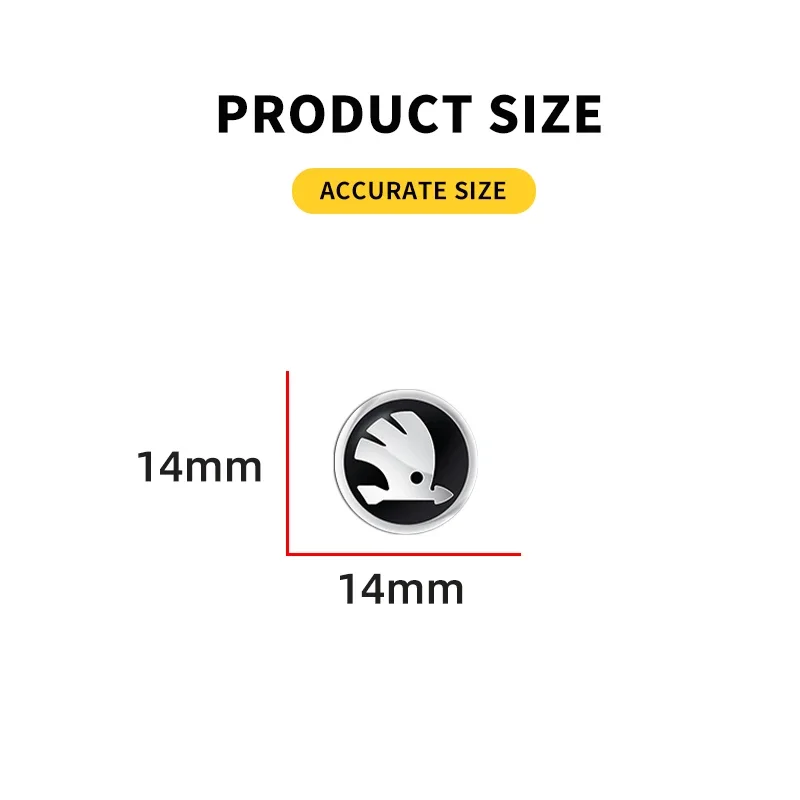 

11mm 14mm Car Key Emblem Metal Sticker Logo Decal For Skoda Octavia Rapid Kodiaq Karoq Fabia Kamiq Superb Derivative Vision