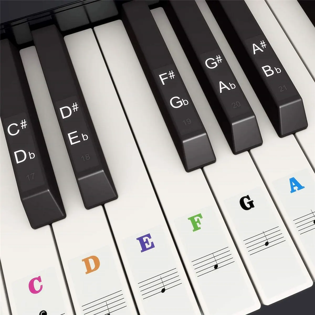 Klawiatura pianina naklejki na 37 49 54 61 88 białe i czarne klawisze elektroniczne pianino Keyboard muzyczne klawiatura pianina naklejki nutowe