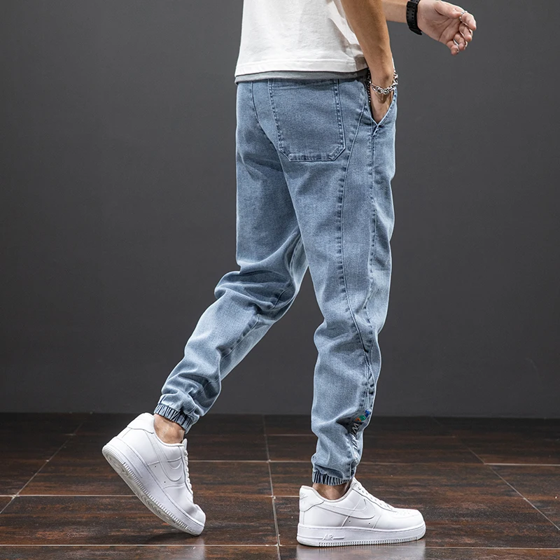 Black Blue Cargo Jeans Men Streetwear Denim Jogger Pants Men Baggy Harem Jean Trousers Plus Size 6XL 7XL 8XL