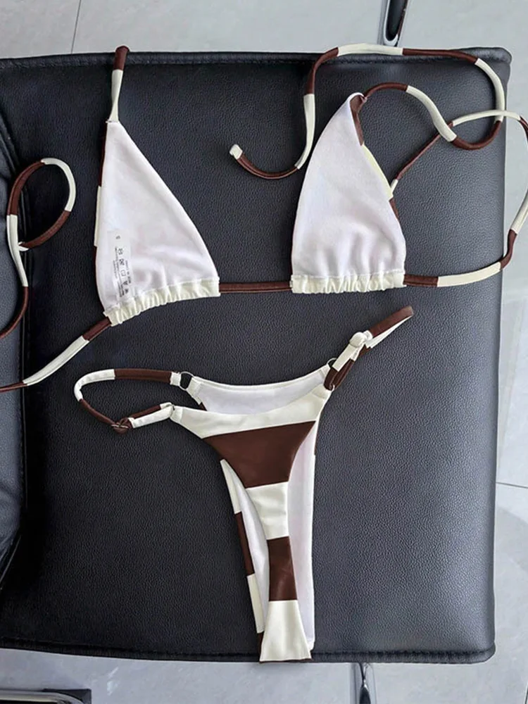 

Сексуальный кружевной бикини-стринги на шнуровке для женщин, раздельный купальник для пляжного отдыха, бразильское бикини 2026, новинка, всесезонный комплект из 2 предметов с открытой спиной