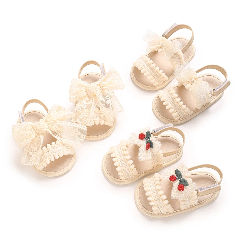 

Apricot baby princess shoes soft bottom girls baby shoes lace tassel soft bottom non-slip shoes crib shoes 0-18 months.
