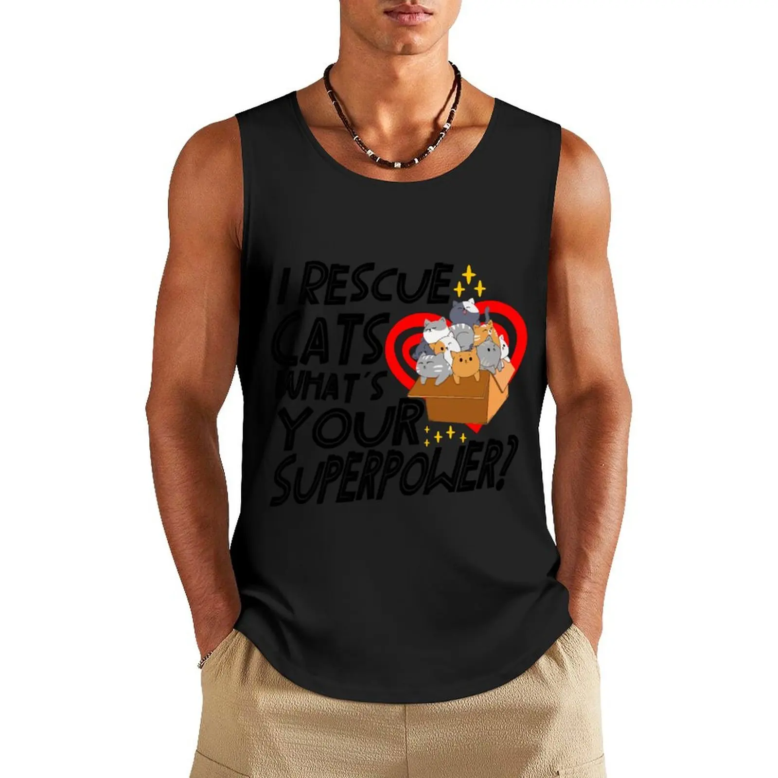 Cat RESCUE ANIMAL RIGHTS RESCUE Cat ADOPTION Tank Top gym clothes man gym clothes for man cute tops