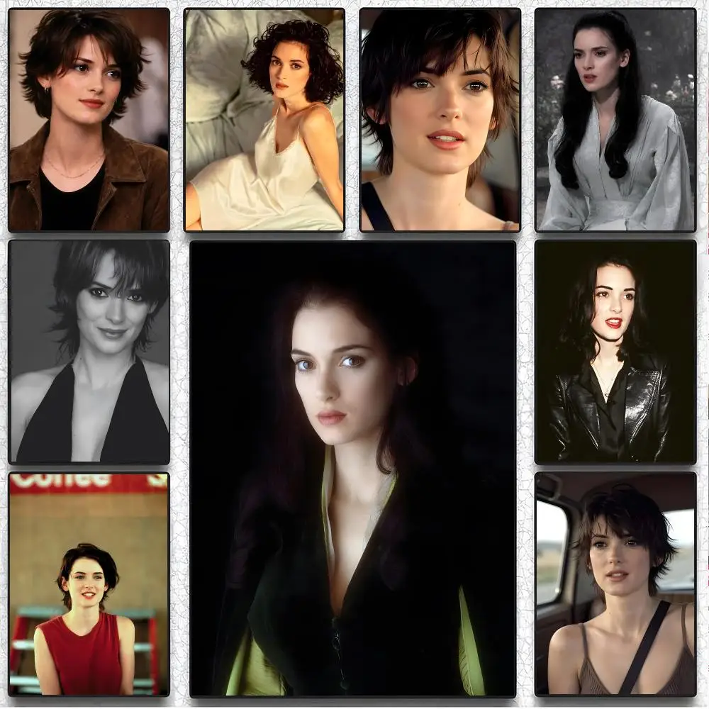 Vintage Celebrity W-Winona Ryder Poster Art Wall Decor Indoor Outdoor for Collectors