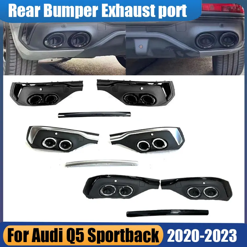 Voor Audi Q5 Sportback 2020-2023 Auto Achterbumper Lip Splitter Diffuser Uitlaat Tips Achterbumper Nep Uitlaat poort Accessoires - afbeelding 2