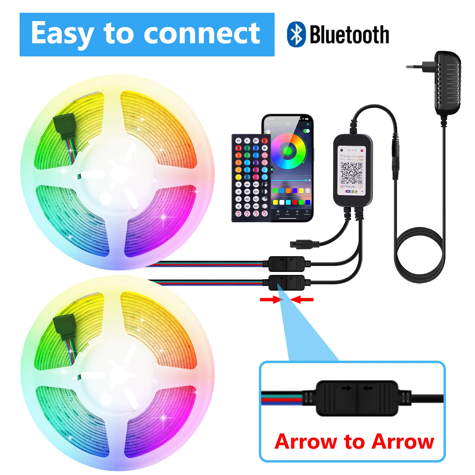 

WIFI Bluetooth RGB COB Светодиодная лента 12 В 24 В 576 светодиодов/м FOB Светодиодные фонари для декора комнаты Приложение Пульт дистанционного управления Гибкая лента