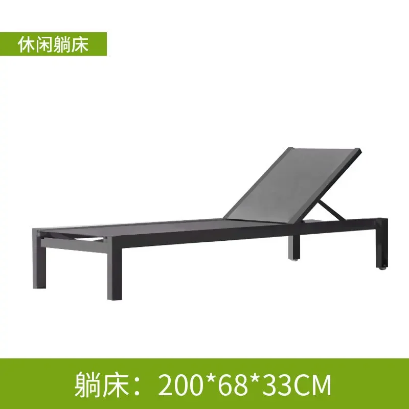 Outdoor Textilien Sunbed Long Reclining Daybed Patio Seating Lounge Chair Adjustable Sun Loungers Pool Furniture Modern