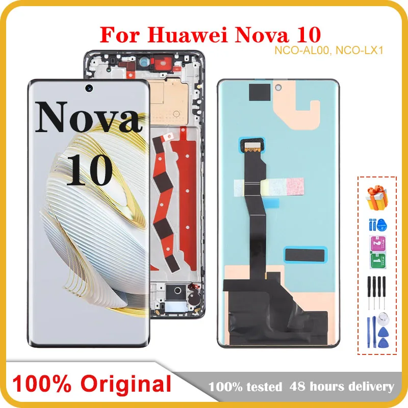 

Original OLED 6.67"For Huawei nova 10 LCD Display Screen Touch Digitizer Assembly For Nova10 LCD NCO-AL00 NCO-LX1 Screen Replace