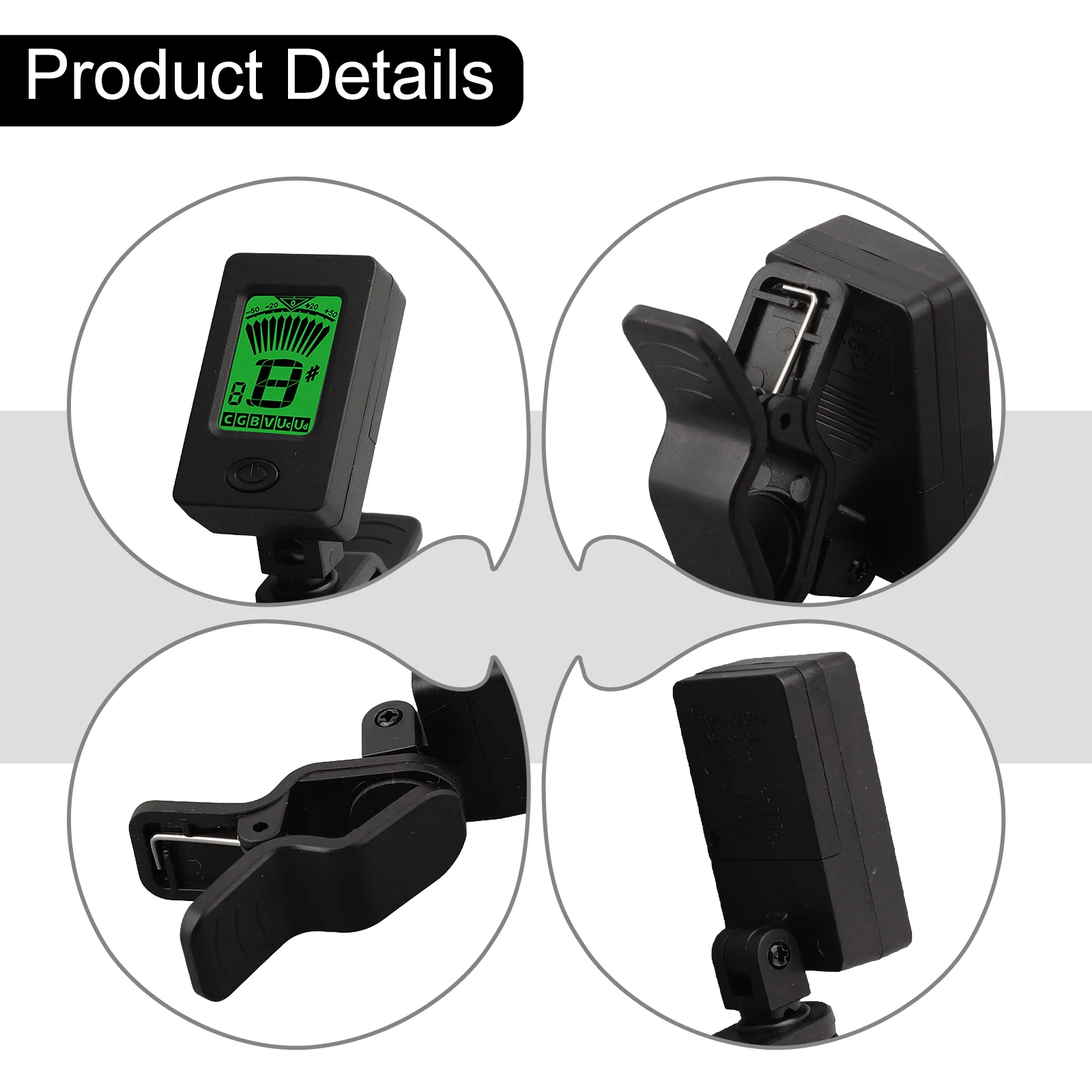 Tunning Acoustic Black Tuning Fork Fork Tuner Tuner Mandolin Charging Rotatable Tunning Violin Bass Mandolin Selector image 3