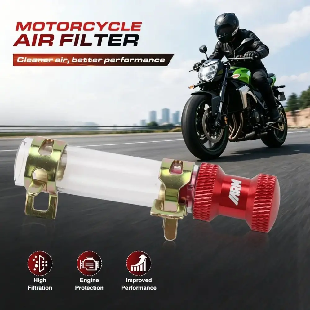 CNC Aluminum Alloy Motorcycle Air Filter Drain Tube Clear Tube Spring Clamps Airbox Drain Plug Knurled Stopper Removable Plug