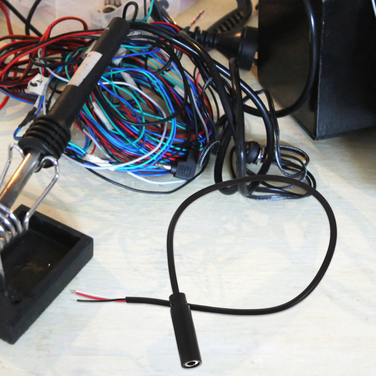 

6Pcs 3.5mm Plug Bare Wire Connector Replacement Audio Cable for Headset Repair Works with Mp3 Player Box Tough PVC Body