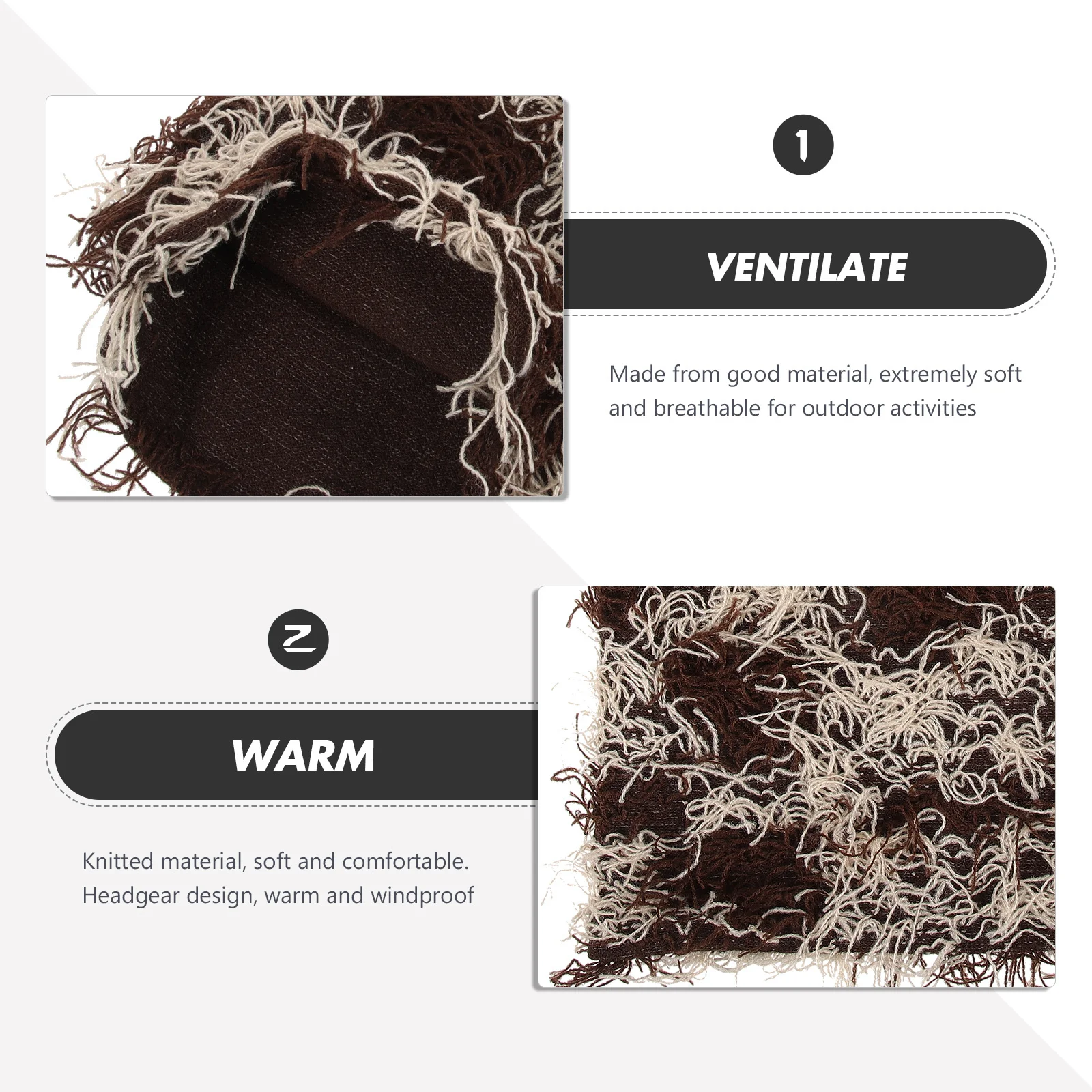 

Camo Ski Mask Balaclava Hat for Men Women Knitted Windproof Warm Neck Warmer Acrylic Material Outdoor Clothing Winter