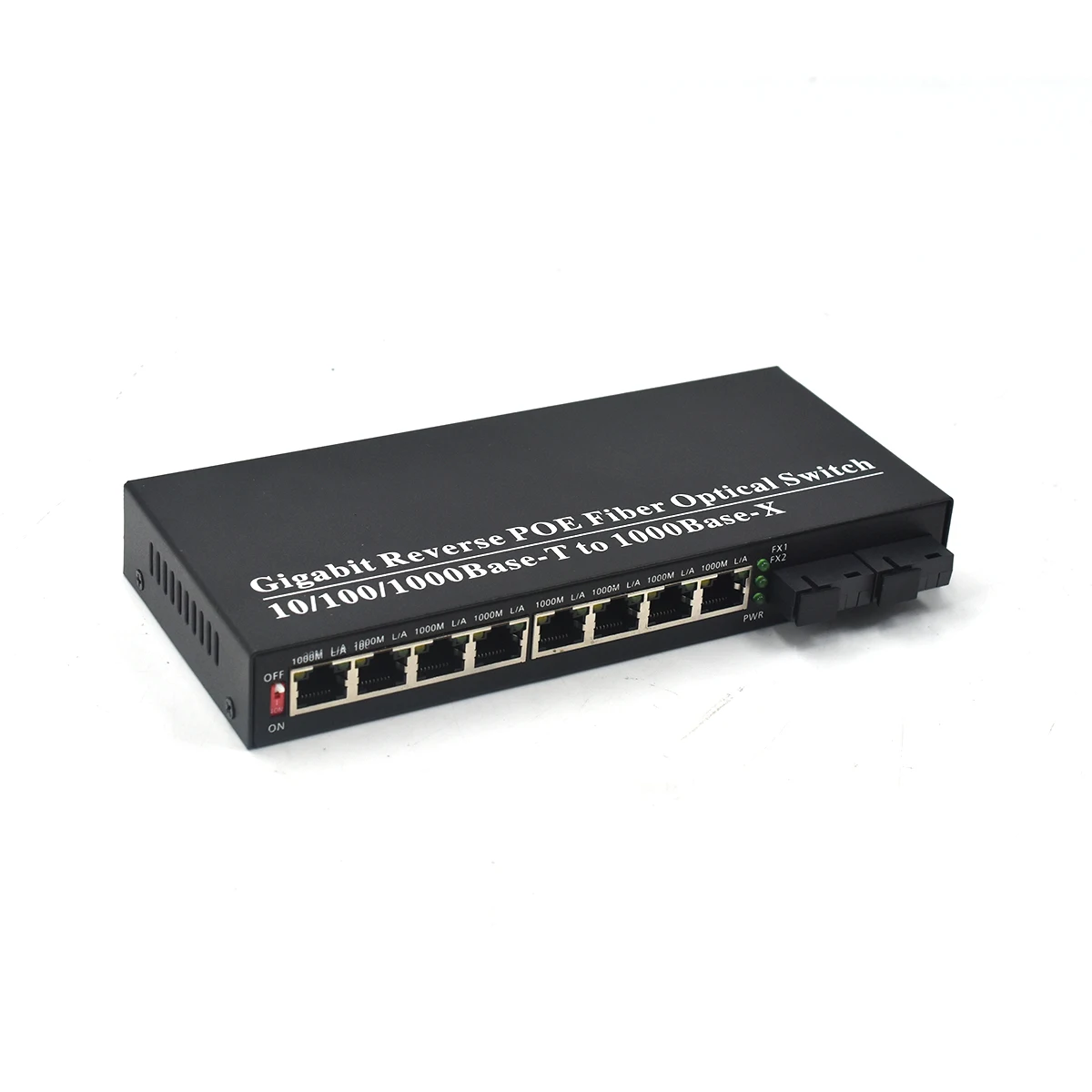 Wanglink-Fiber Passive Poe Media Converter, Fiber Optic Switch, 1000Mbps, 8 Port Reverse Poe Support  SC 12-48V Poe Input