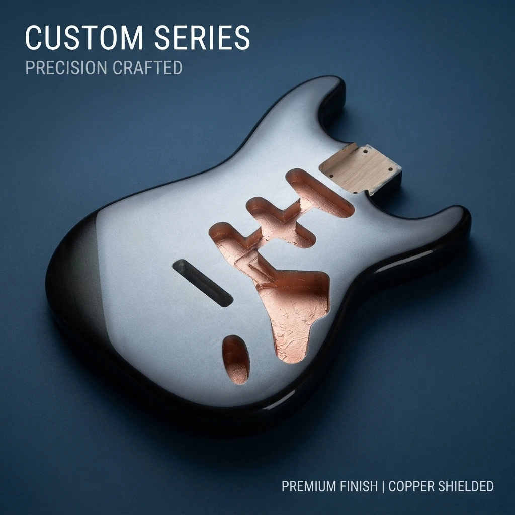 Alder SSS Three Single Pickup Body for ST Guitar Electric Kit Unfinished Polyester Coated For Shell Tunerless Bridge Ready