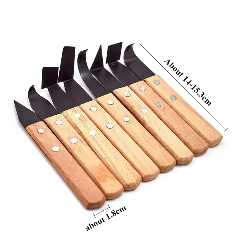 8 Pcs Stainless Steel Wooden Handle Sculpture Carving Tools Soft Ceramic Pottery Hand Made Diy Pottery Clay Repair Tools