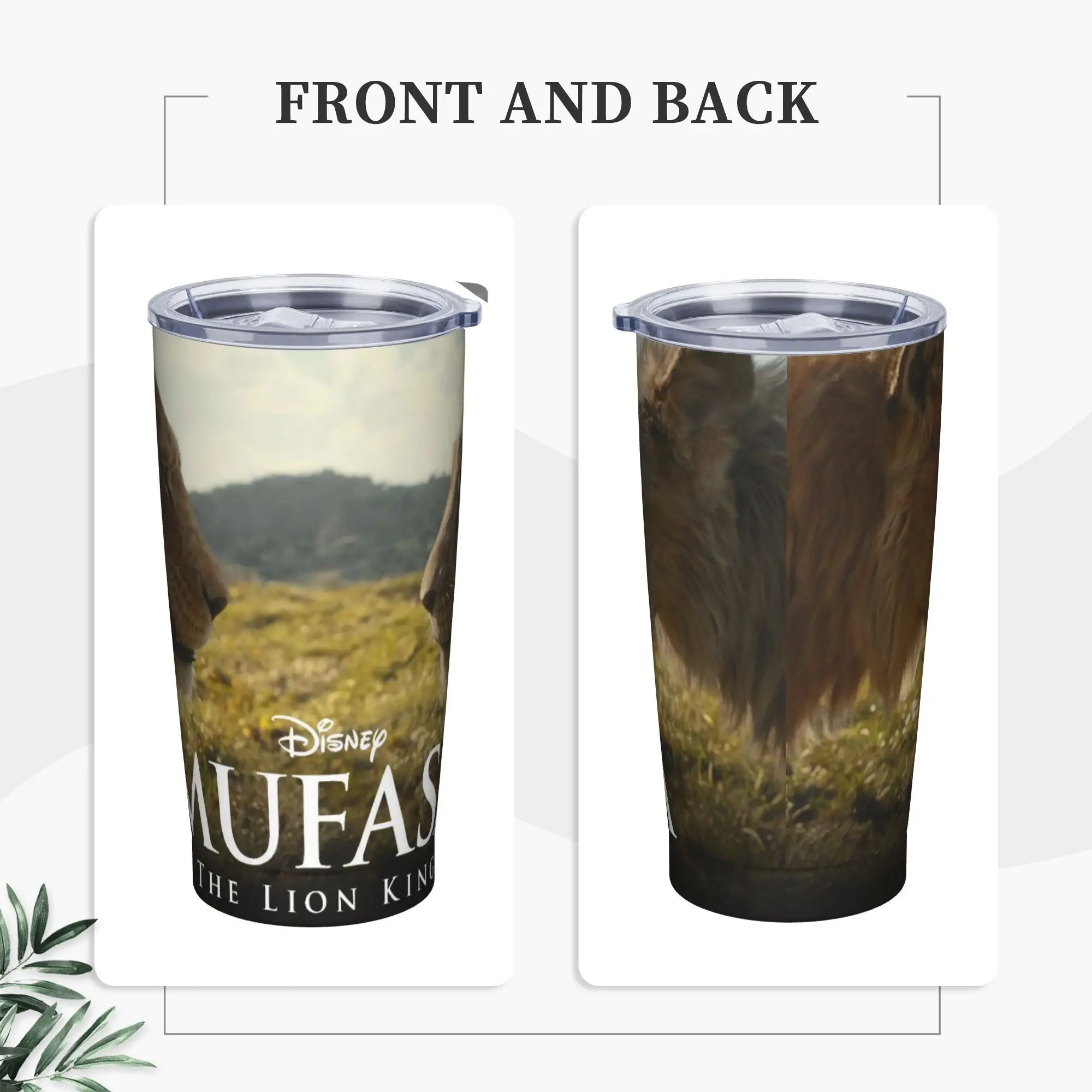 

Mufasa the Lion King Стакан из нержавеющей стали, дорожные кружки, чашка, большая емкость, термокружка, герметичная бутылка для горячих напитков, чая с молоком