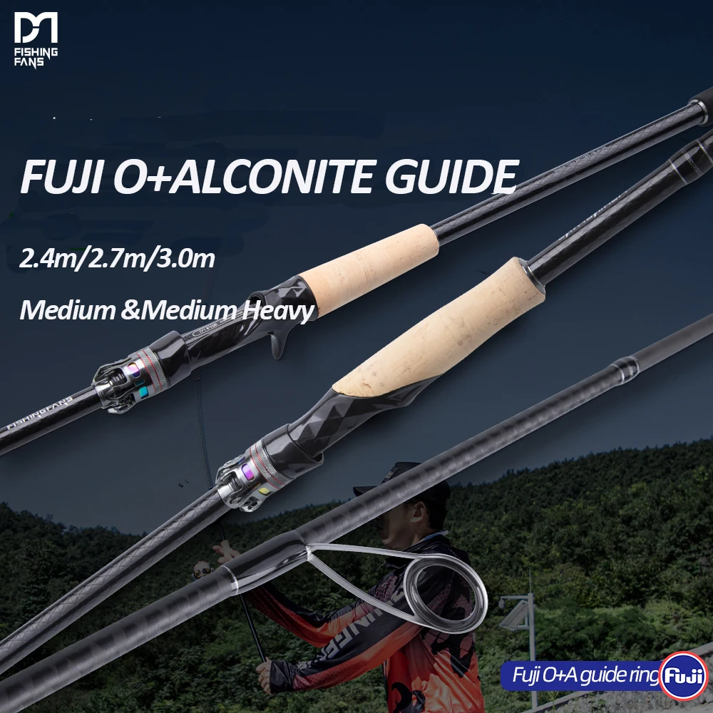 

FISHINGFANS 30 + 40T Удочка из высокоуглеродистого волокна M MH Fuji O + Alconite Guide Пробковая ручка Спиннинговая удочка для литья