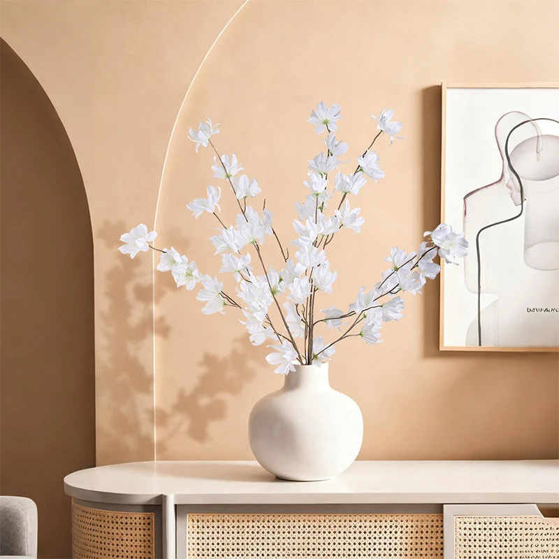 Bukiet sztucznych kwiatów Sakura o długości 110 cm na przyjęcie w ogrodzie, wesele, dekoracja ślubna, wystrój domu, sztuczne kwiaty, ozdoby do wazonów.