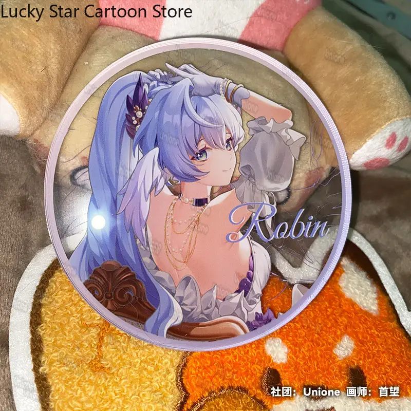 혼카이: 스타 레일 로빈 아크릴 스탠드 배지 코스터 컬러드 페이퍼 코스프레 컬렉션 게임 애니메이션 할로윈 생일 크리스마스 선물