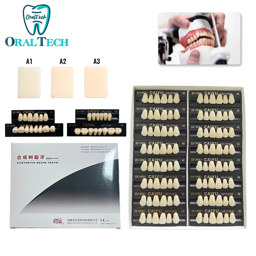 

96 Pcs/Set Dental Resin Teeth Posterior Anterior Full Mouth Denture Acrylic Preformed False Tooth Teaching Model Synthetic Fake