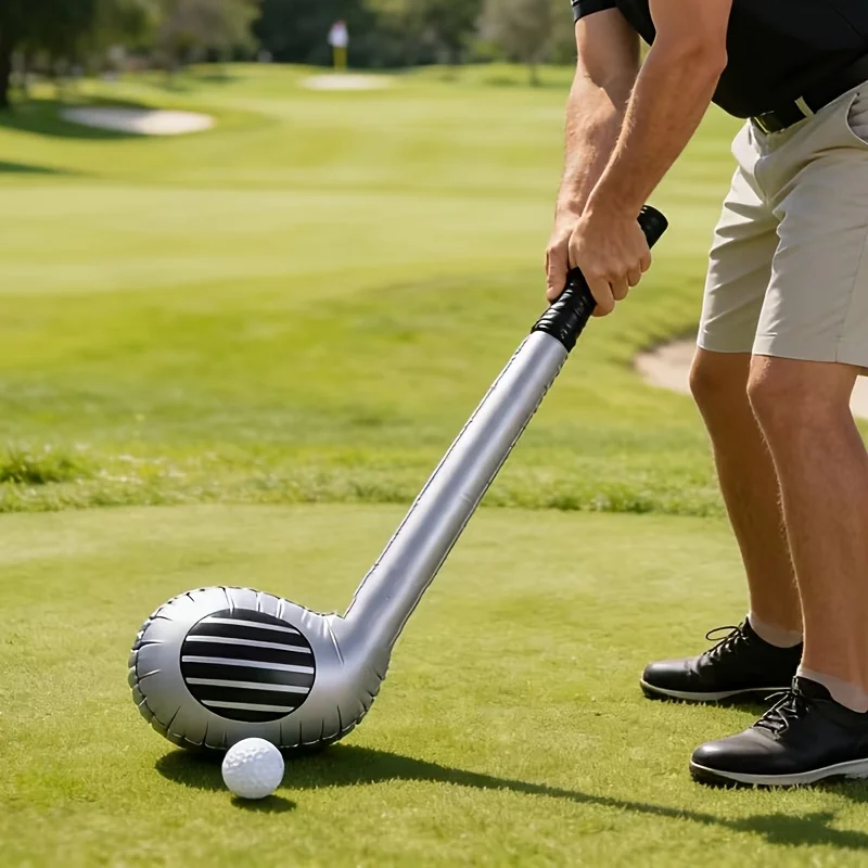 1 Stück PVC aufblasbarer Golfschläger Gartendekoration Outdoor-Terrassenparty aufblasbare Dekoration Golftrainer-Requisite Golfschlag-Übungsgerät für den Garten