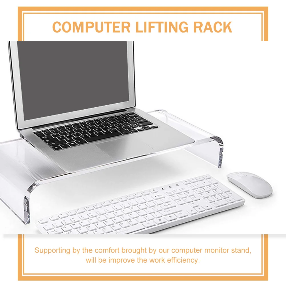

Sturdy Acrylic Monitor Stand Riser Transparent Space-Saving Desktop Laptop Stand Ergonomic Design To Prevent Hunchbackoffice