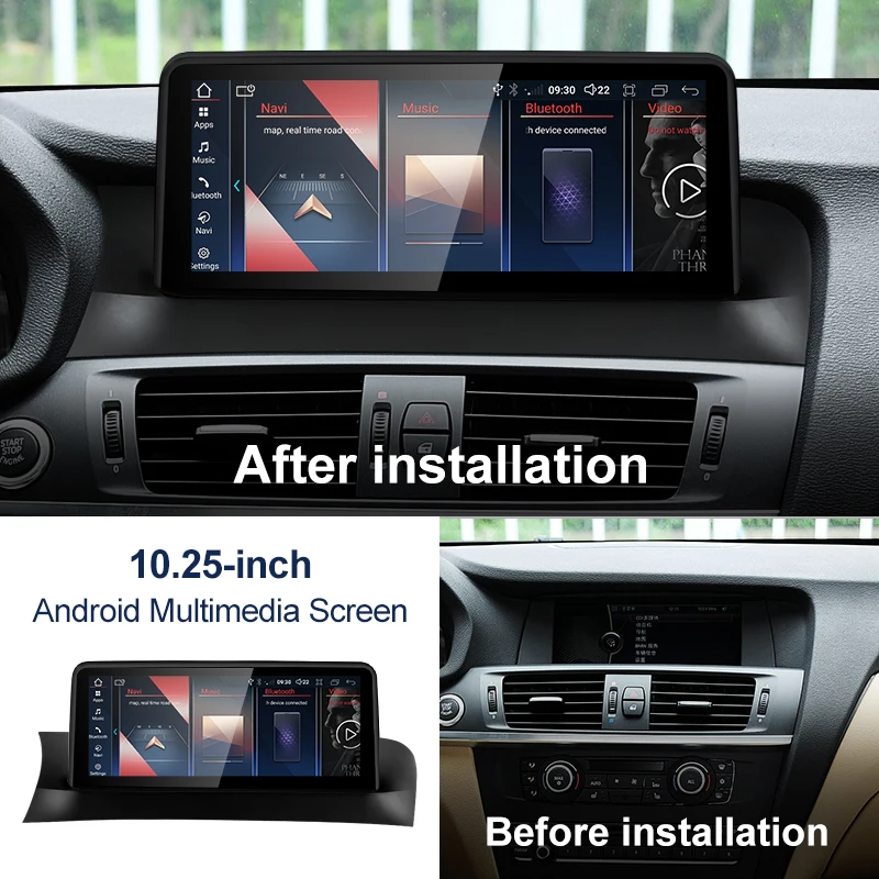 2024 New ID6 ID7 ID8 UI 10.25inch Android System Wireless Carplay AUTO For BMW X3 F25 X4 F26 CIC NBT Car Video Players GPS Navi