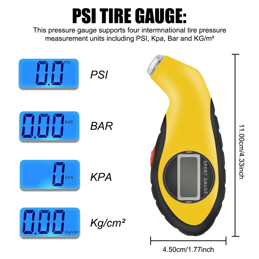 Test For Auto Car Motorcycle Tyre Pressure Gauge Meter Car Tire Manometer Barometers Tester Diagnostic Tools Electronic Digital