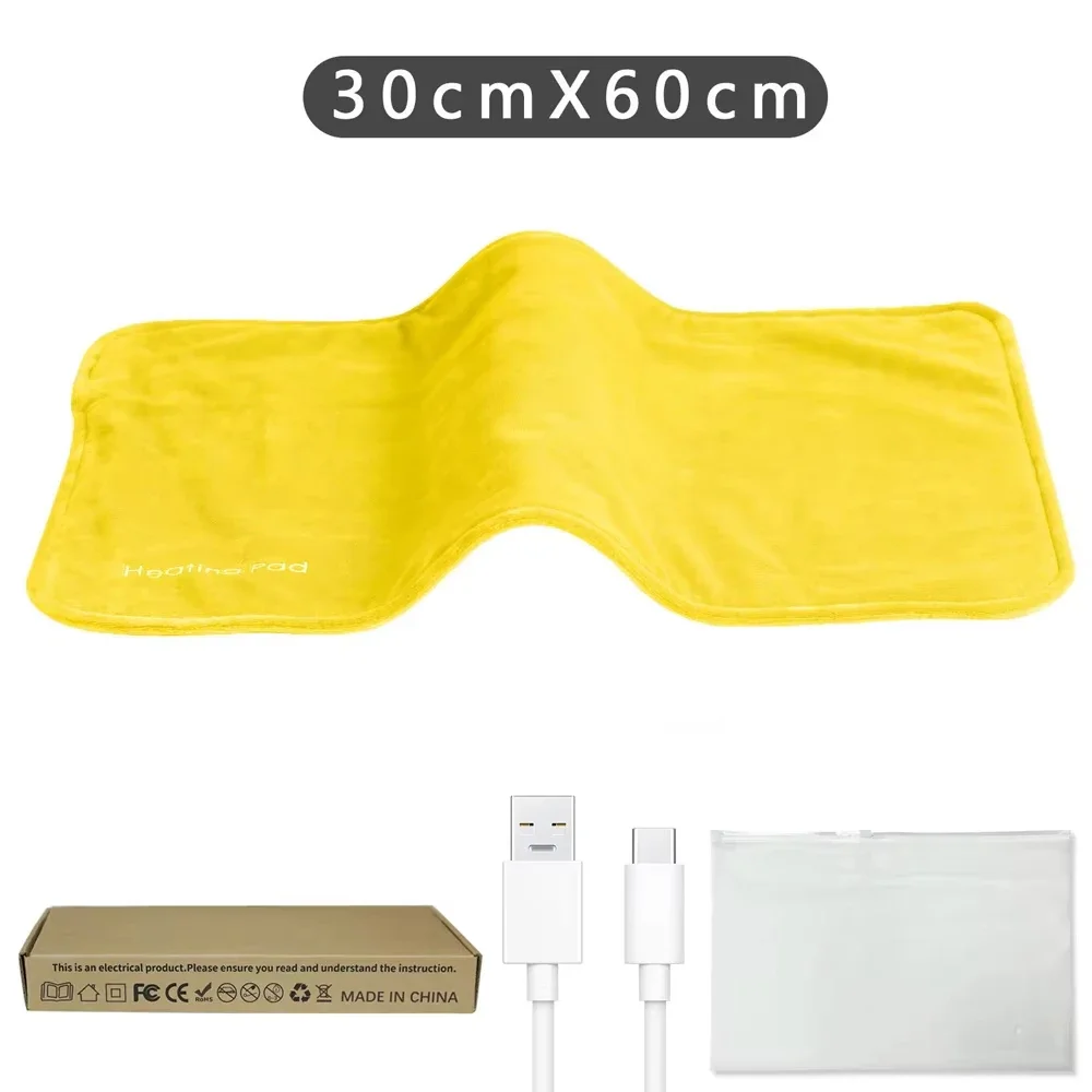 USB Heating Pad for Cramps and Back Pain Relief with Charging Cable Mini Blanket Perfect Gift for Friends and Loved Ones