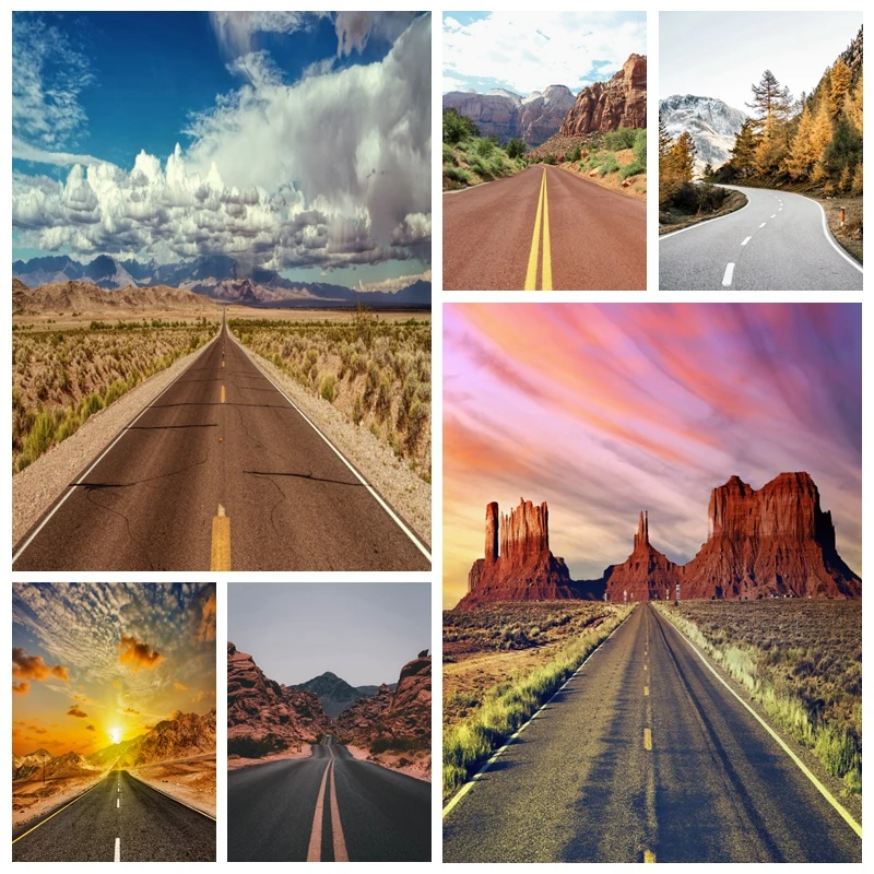 Nature Highway Scenery Backdrops For Photography Natural Landccape Room Decor Baby Portrait Photographic Background Photo Studio