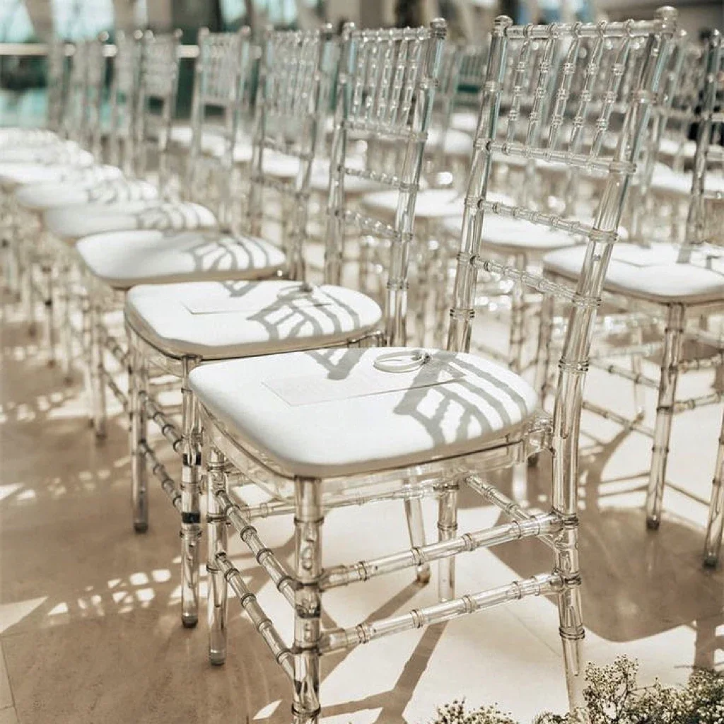 

Transparent event party dining sale acrylic plastic chiavari crystal clear Chiavari chairs wedding chair wholesale