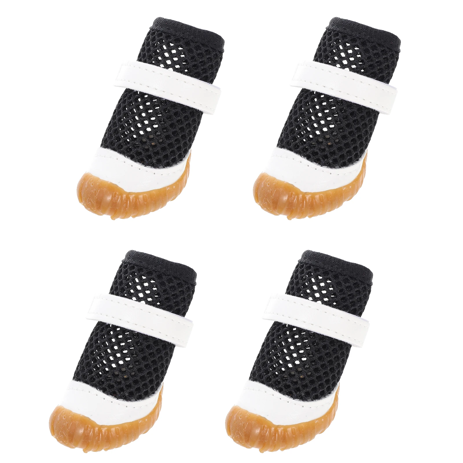 

4pcs Pet Breathable Shoes for Small Dogs Puppies Dog Paw Cover Boot Protector Mesh Shoes Hollow Design Non Slip Adjustable Size
