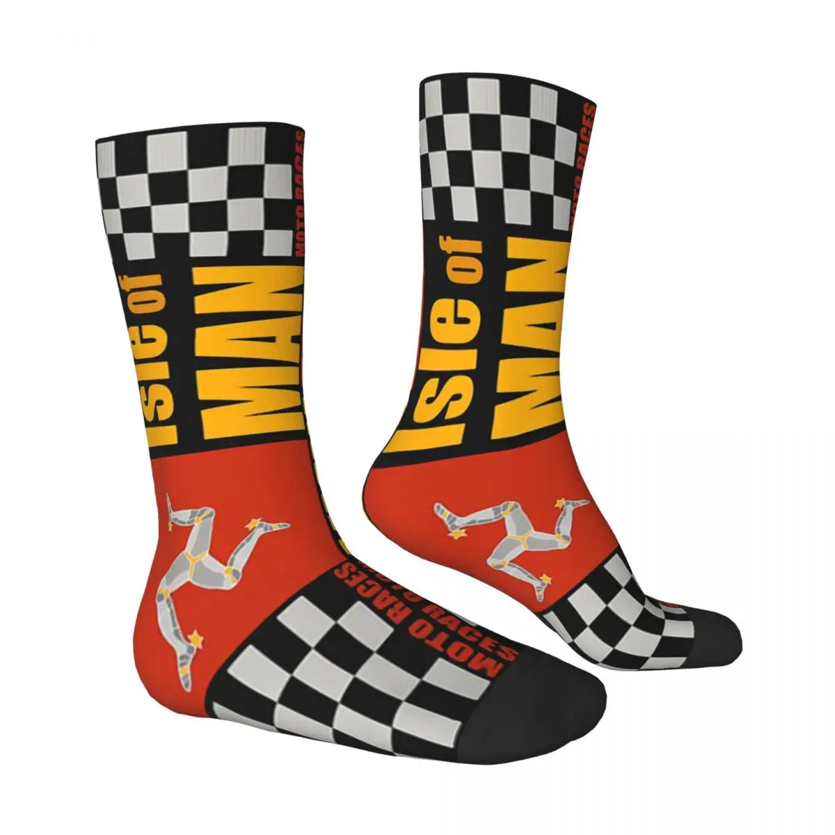 Isle Of Man TT Moto Races Men Women Socks Windproof Novelty Spring Summer Autumn Winter Stockings Gift