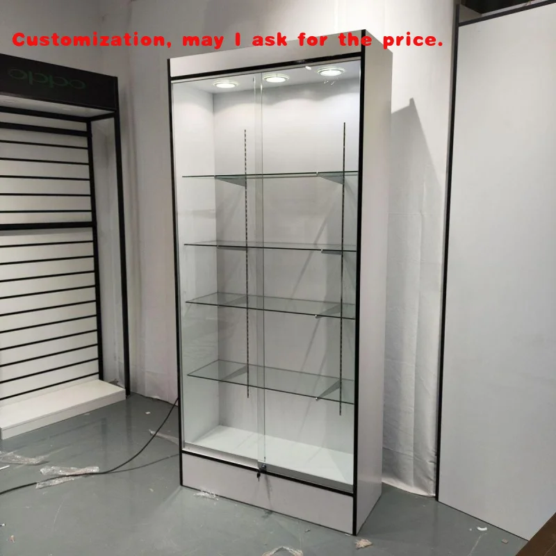 

custom.6Feet Modern Glass Display Cabinets Retail Smoke Shop Showcase Cheap Showcase with LED Light