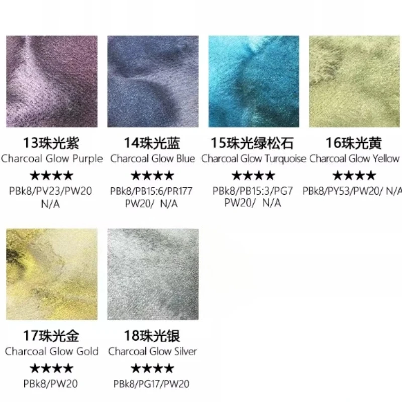 Kusakabe Charcoal Artist Glow Watercolor 6-color Transparent 12 Color  0.3/0.5/1ML Portable Watercolor Subpackage Art Supplies - view 6