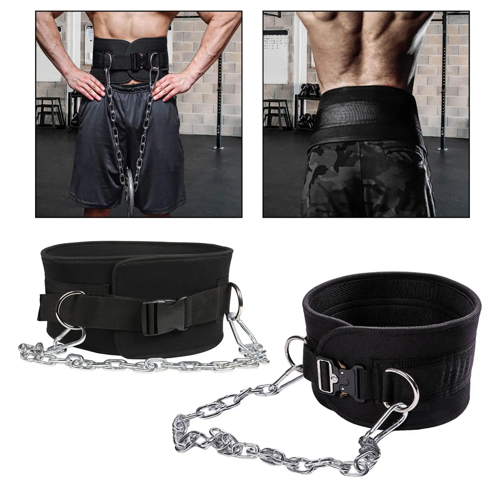 

Dipping Belt for Weightlifting Weight Lifting Belt with Chain Back Waist Support Portable Weight Belt for Fitness Men Women