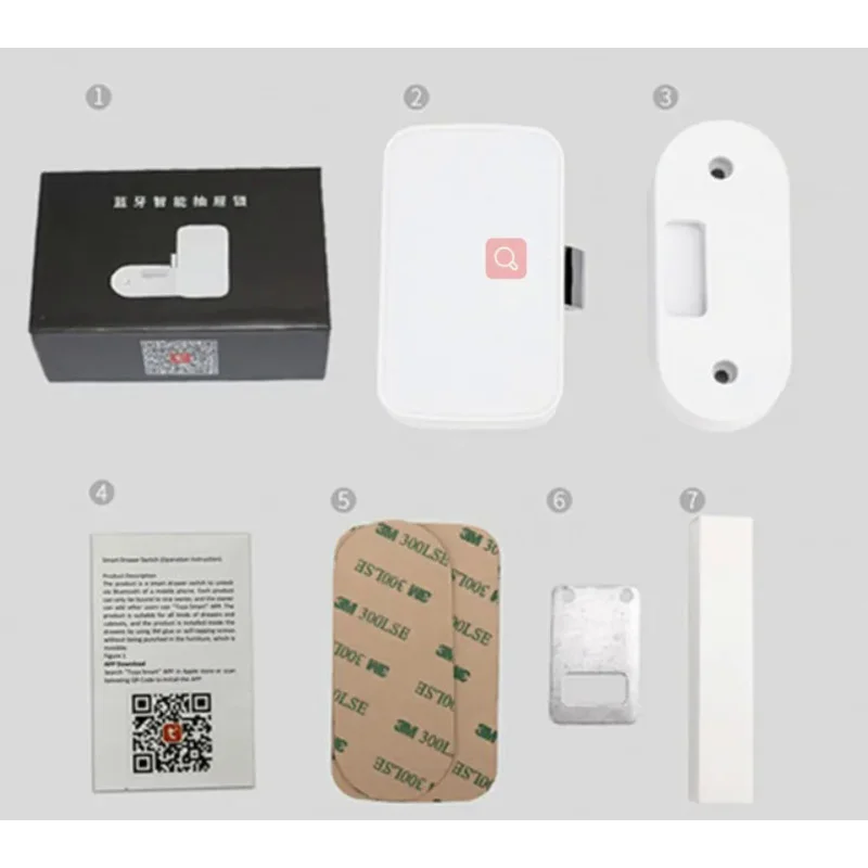

Умный дверной замок Tuya, со скрытым замком для шкафа, с поддержкой Wi-Fi и Bluetooth