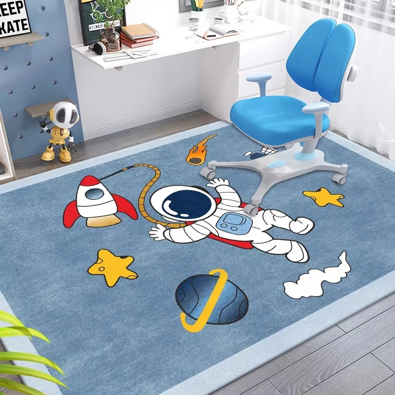 Children's Cartoon Rugs Spaceman Animation Carpets for Living Room Fashion Non-slip Bedroom Study Rug Children's Room Soft Mat