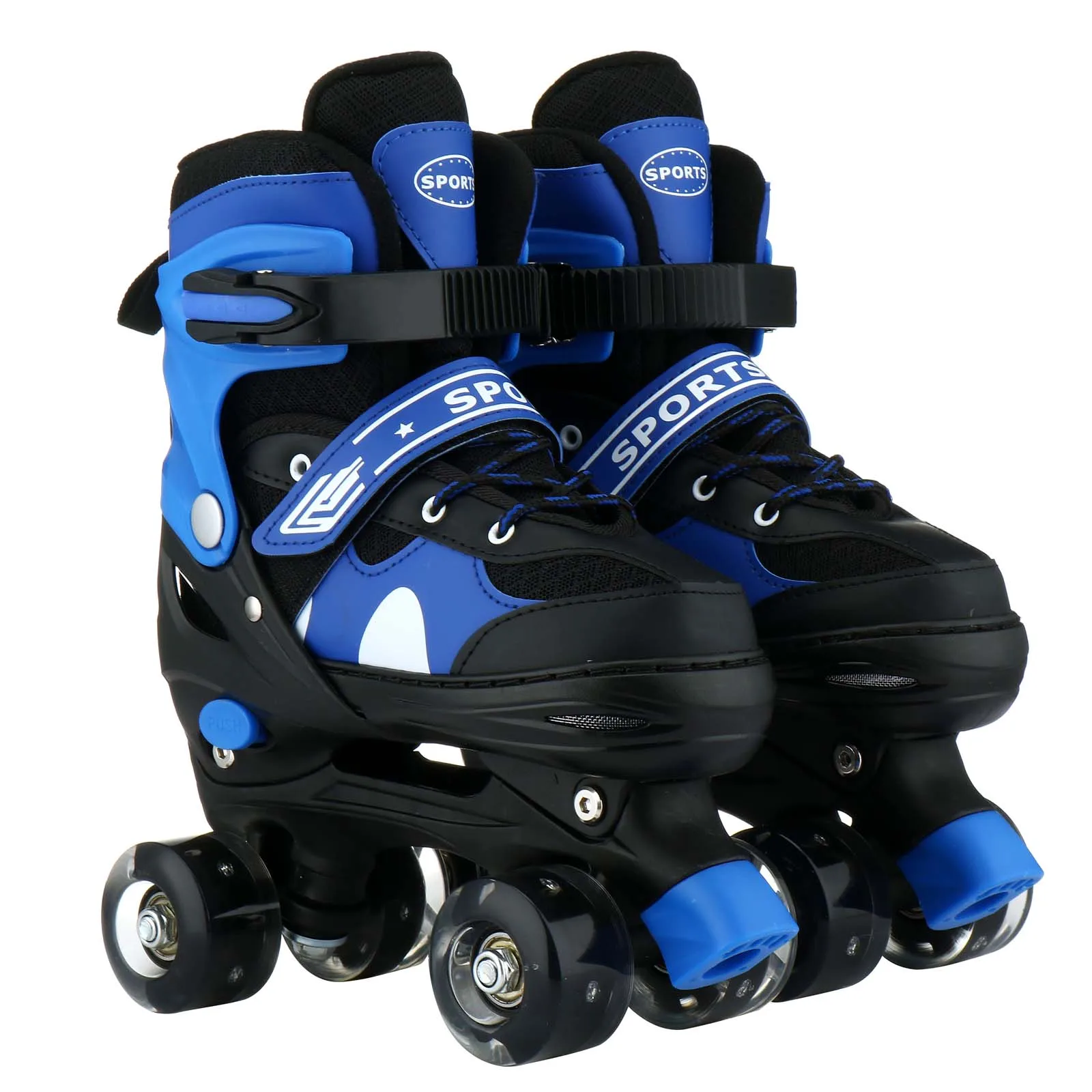 Kids Adjustable Roller Skates Children Boys Girls Flashing Double-Row 4 Wheels Skate Shoes Beginners Outdoor Skating Sneakers