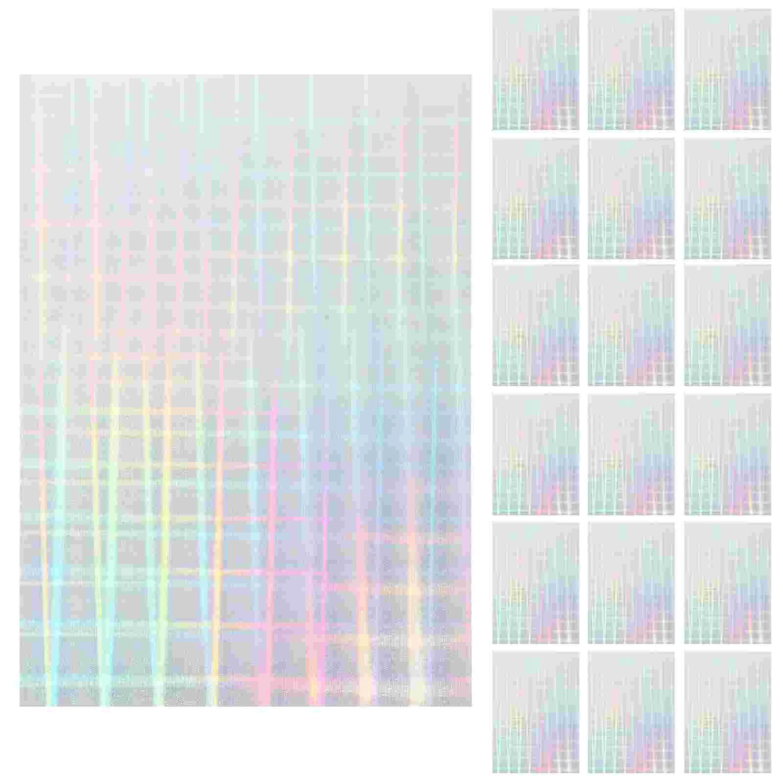 20 Sheets Holographic Printing Paper Printer Sticker Label Decal Labels Stickers Glossy Pvc Self-adhesive