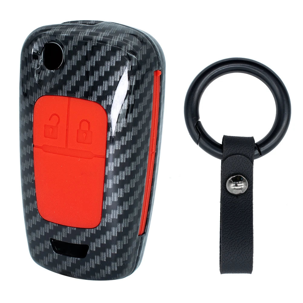 ABS Carbon Fiber Key Shell Cover Remote Key Holder Fob Case KeyChain For Chevrolet Buick Opel Vauxhall Adam Astra J 2009 - 2018